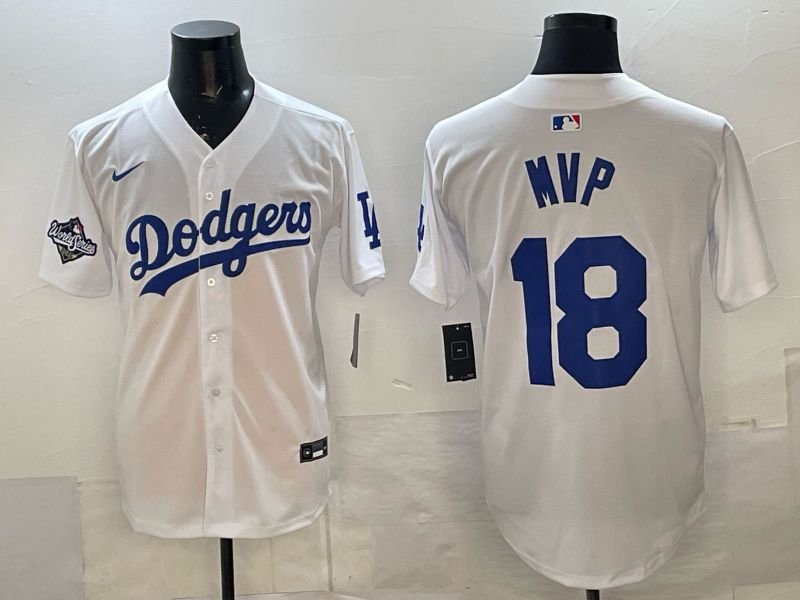 Men Los Angeles Dodgers #18 Mvp White Game 2026 Nike MLB Jersey style 05->los angeles dodgers->MLB Jersey